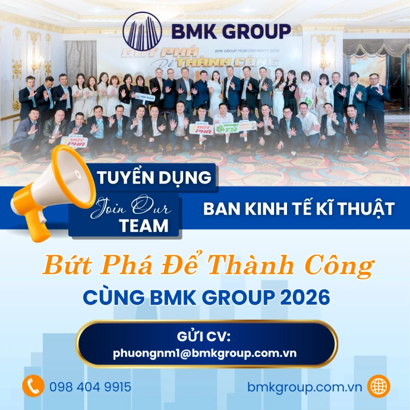 TUYỂN DỤNG: CV ĐẤU THẦU, KIẾN TRÚC SƯ, KĨ SƯ (BAN KINH TẾ KĨ THUẬT)